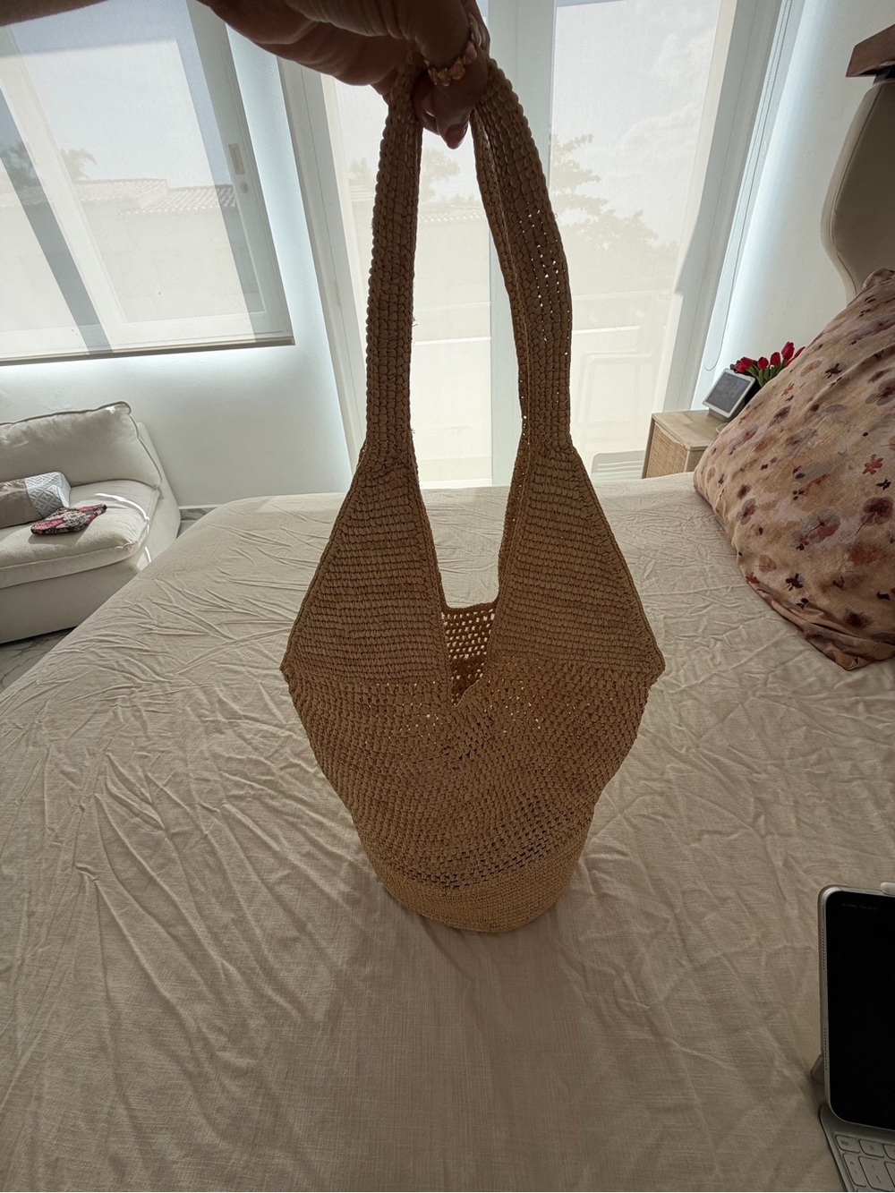 LEAH LOGO HOBO RAFFIA - NATURAL - Picture 6 of 8